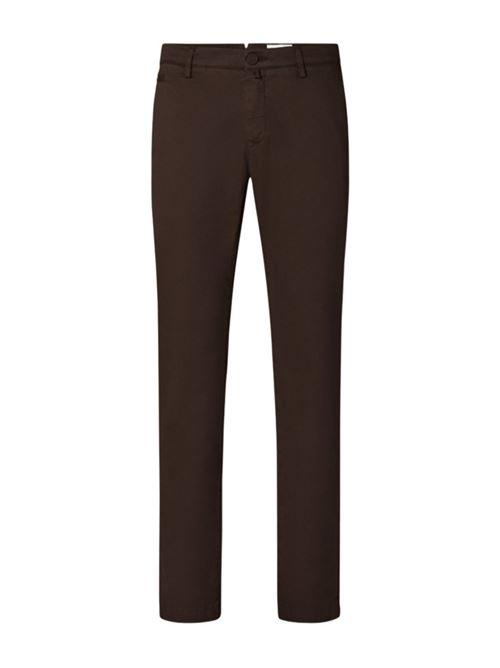 Pantalone da uomo chino in twill stretch di lyocell e cotone colore marrone scuro JACOB COHEN | P0001001S4216TRF44